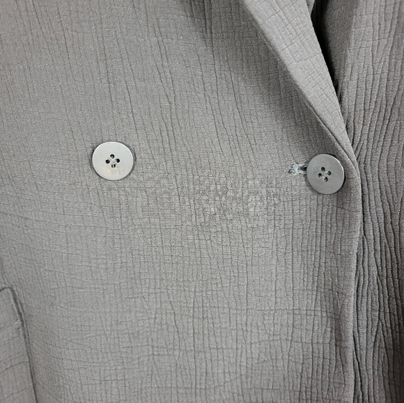 Eileen Fisher Double Breasted Textured Oversized Blazer Jacket in Black S/P - Picture 10 of 13